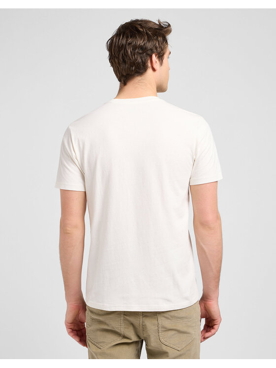 Lee Lee T-shirt MEDIUM WOBBLY TEE Bianco Regular Fit