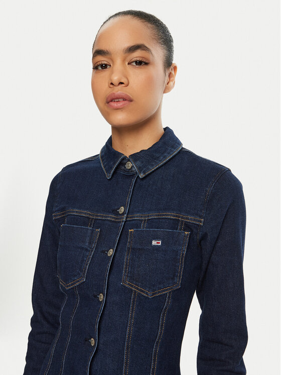 Tommy Jeans Tommy Jeans Džínové šaty DW0DW20533 Tmavomodrá Regular Fit
