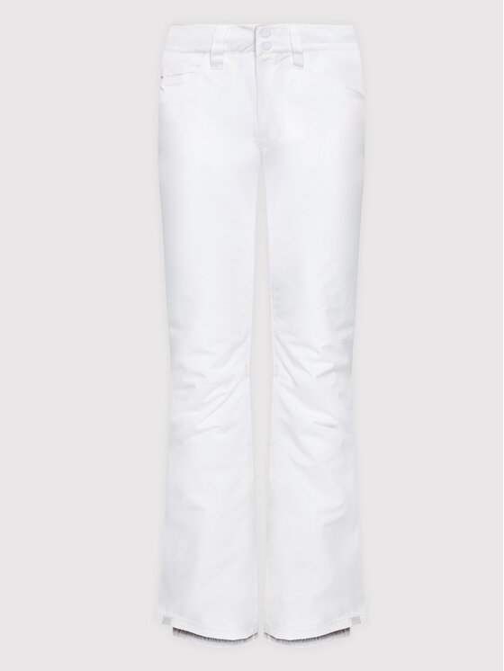 Roxy Roxy Spodnie snowboardowe Backyard ERJTP03167 Biały Tailored Fit