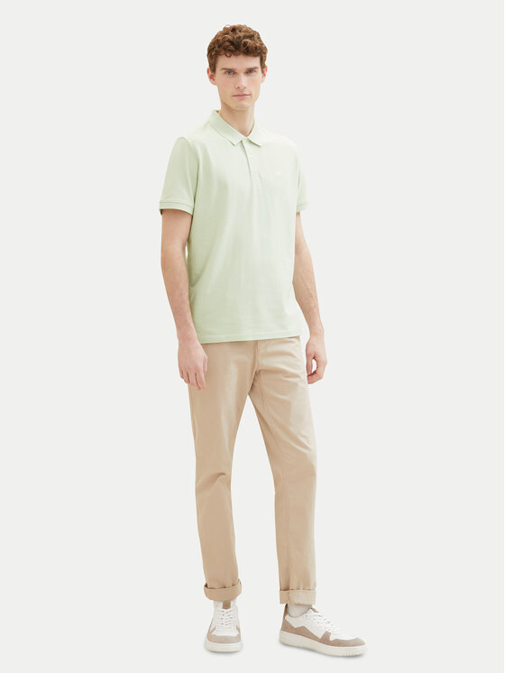 Tom Tailor Tom Tailor Тениска с яка и копчета 1031006 Зелен Regular Fit