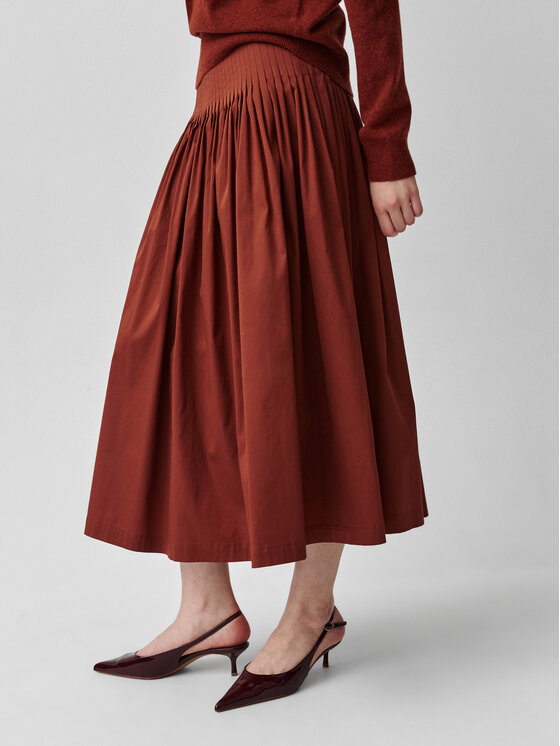 TATUUM TATUUM Spódnica midi BRITI Czerwony Flare Fit