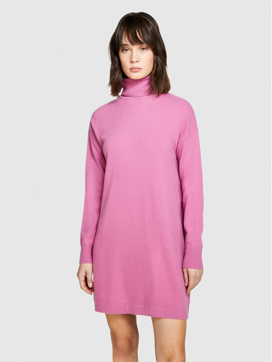 Sisley Sisley Плетена рокля 1044MV00L Розов Slim Fit