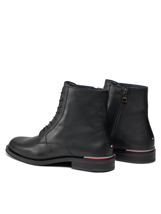 Tommy Hilfiger Tommy Hilfiger Csizma Core Rwb Hilfiger Lth Lce Boot FM0FM05030 Fekete