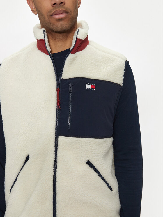 Tommy Jeans Tommy Jeans Жилет Teddy DM0DM18900 Écru Relaxed Fit
