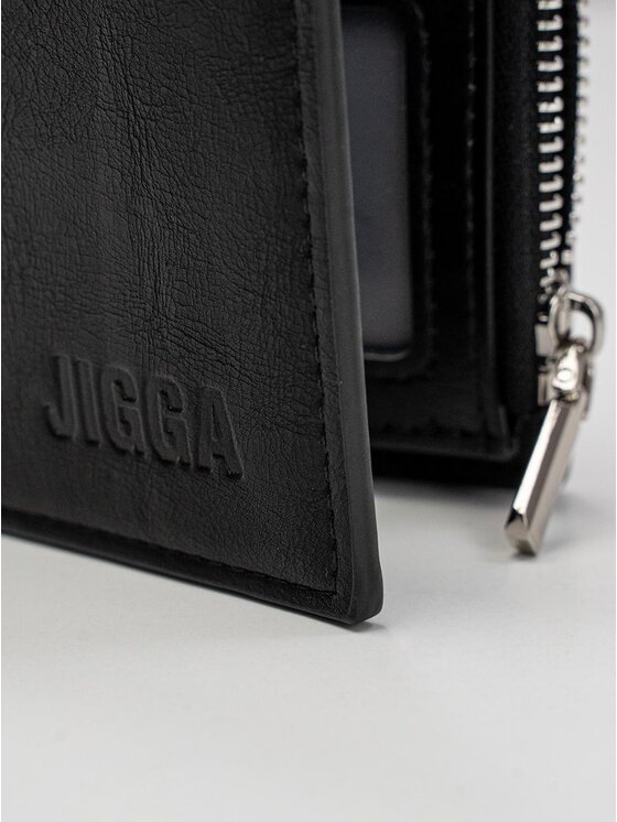 Jigga Wear Jigga Wear Portfel męski Skórzany Portfel Czarny Jigga Wear Logo uni Czarny