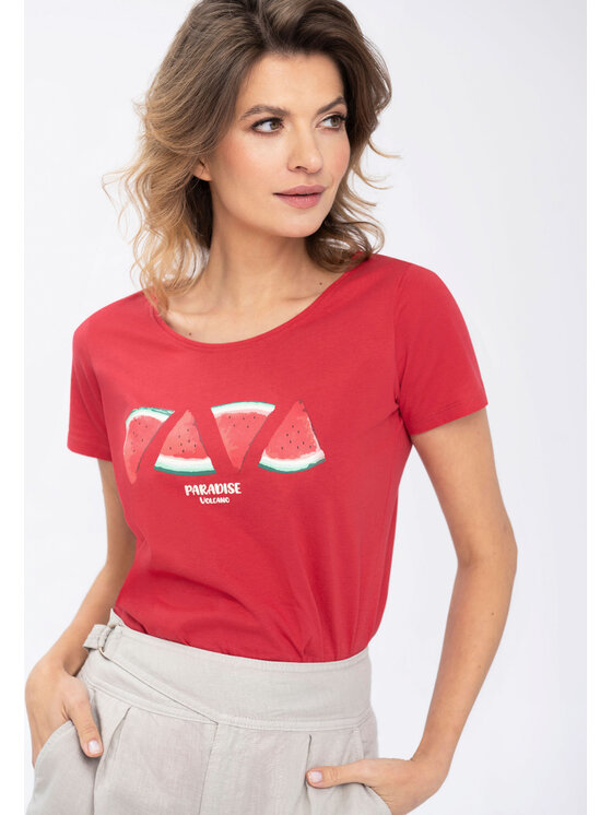 Volcano Volcano T-Shirt T-MELLA Czerwony Regular Fit