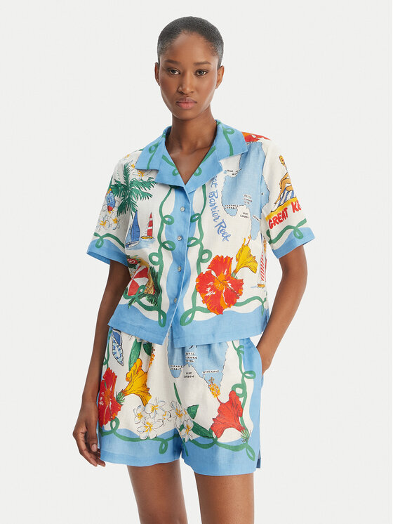 Seafolly Seafolly Košeľa Viva Vacation 55668-TO Modrá Regular Fit