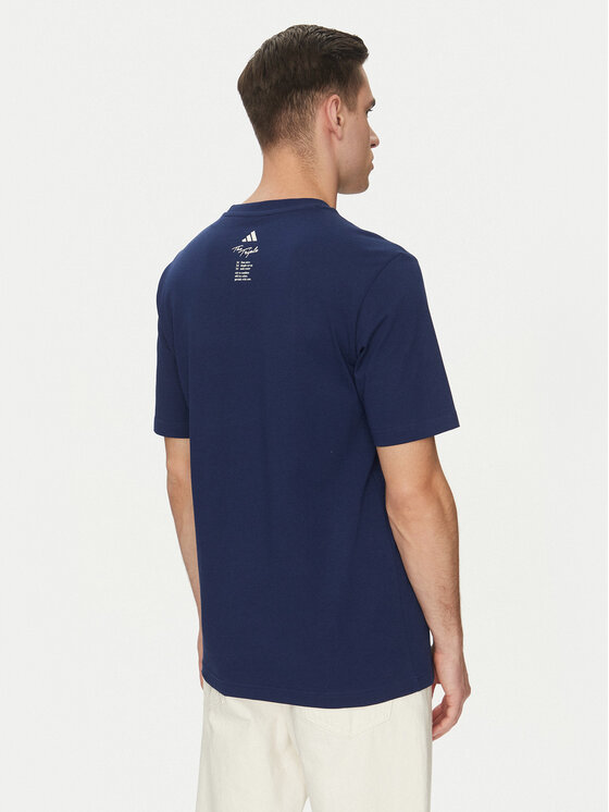 adidas adidas Tricou Lounge Drink Graphic JJ4014 Bleumarin Regular Fit