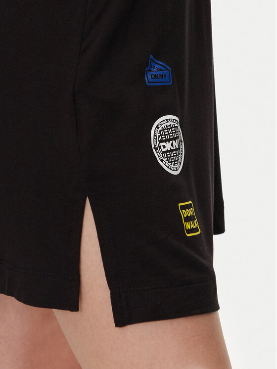 DKNY DKNY Nočná košeľa YI30051 Čierna Relaxed Fit