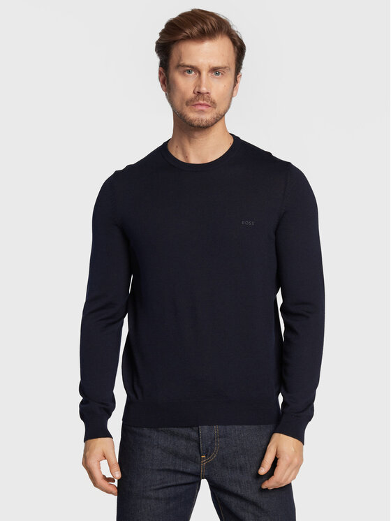 BOSS Boss Džemper Botto-L 50476364 Tamnoplava Regular Fit
