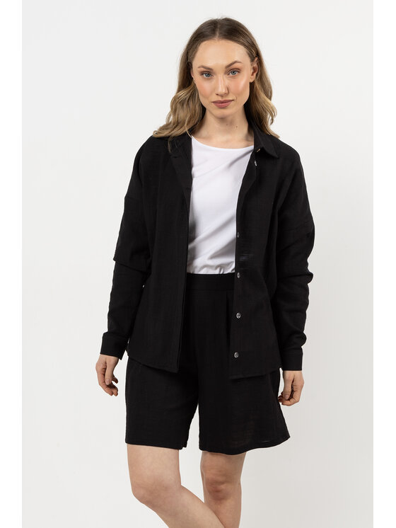 Awama Awama Koszula A724 Czarny Basic Fit