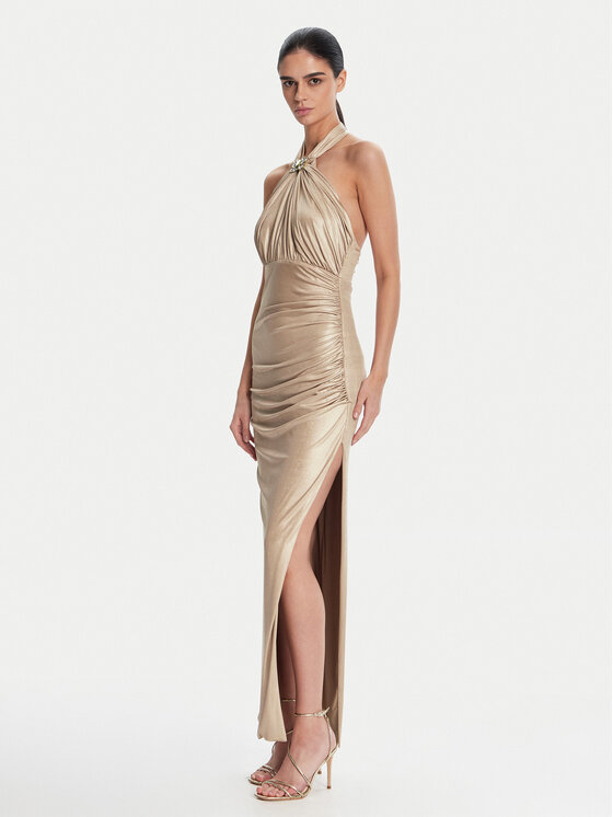 Fracomina Fracomina Вечірня сукня FQ25SD3002W798T4 Золотий Slim Fit