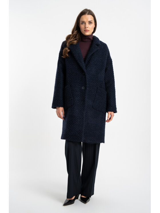 CLICK CLICK Płaszcz zimowy 70-0028 Granatowy Regular Fit