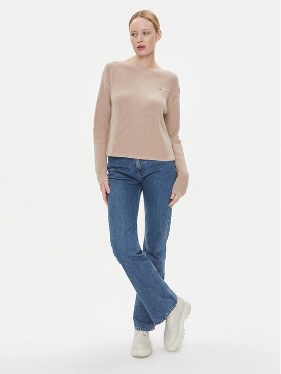 Tommy Hilfiger Tommy Hilfiger Sweter WW0WW40345 Beżowy Relaxed Fit