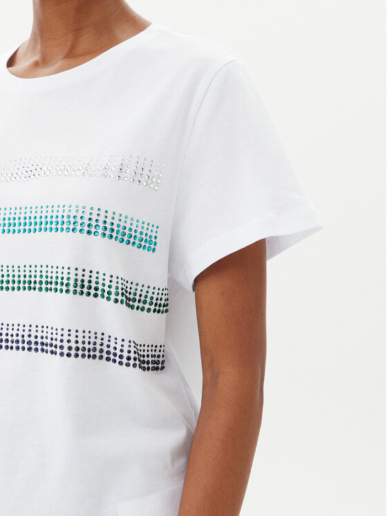 Marella Marella T-shirt Foglia 2515971042 Bianco Regular Fit