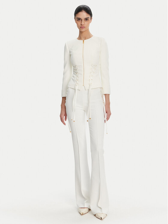 Elisabetta Franchi Elisabetta Franchi Švarkas GI-135-51E2 Balta Regular Fit