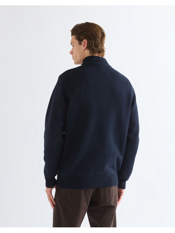 Wrangler Wrangler Sweter QUARTER ZIP KNIT Niebieski Regular Fit
