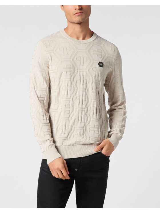 PHILIPP PLEIN PHILIPP PLEIN Longsleeve 22215 Beżowy Regular Fit