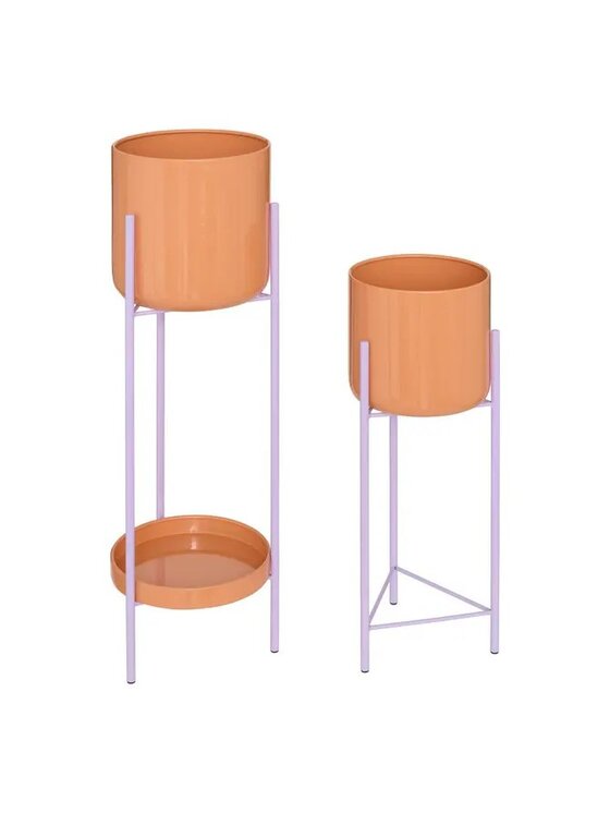 MIAhome MIAhome Kwietnik komplet 2 szt. metalowych Pool Pomarańczowy