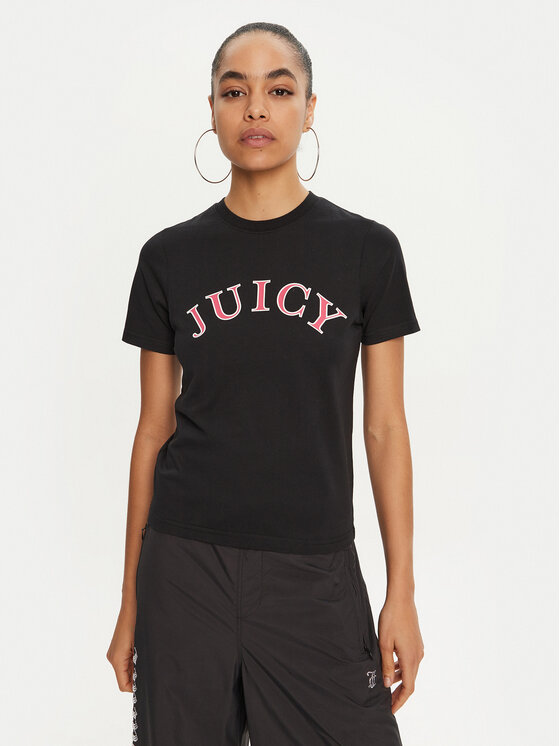Juicy Couture Juicy Couture Tricou College Gf JCSCT224414 Negru Regular Fit