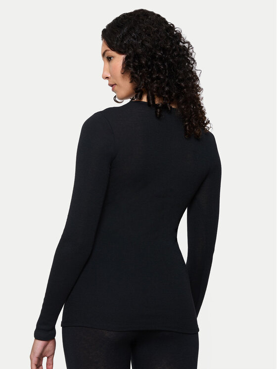 Triumph Triumph Μπλουζάκι πιτζάμας Beauty Layers 10225656 Μαύρο Slim Fit