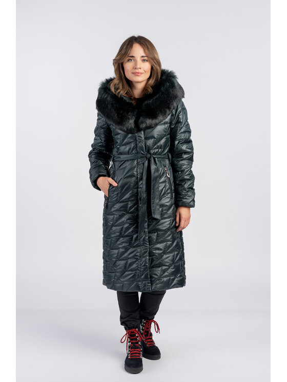 Salme Salme Płaszcz wełniany Ela Zielony Regular Fit