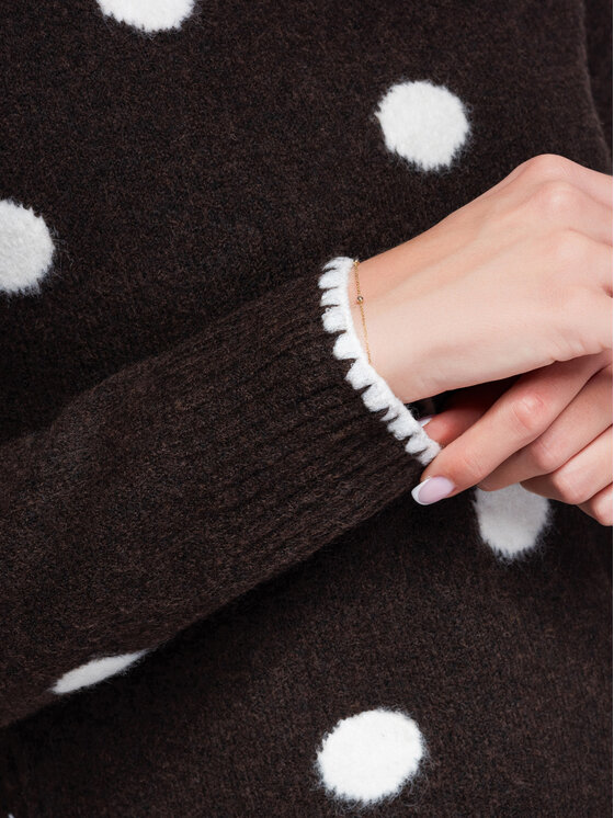 Ombre Ombre Sweter OW-SW-E0021 Brązowy Regular Fit