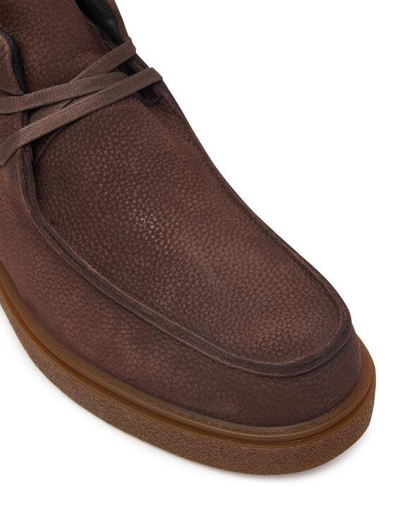 Calvin Klein Calvin Klein Kotníková obuv Text Rubber Apron Boot Nu HM0HM02256 Hnědá