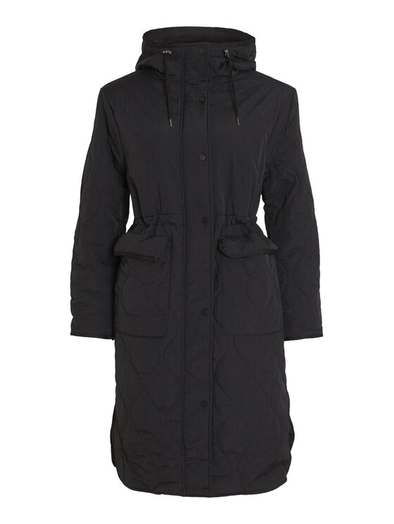 Vila Vila Демісезонний плащ Vipura 14088065 Чорний Regular Fit