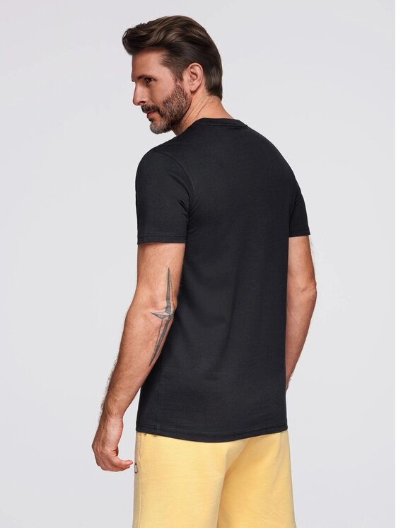 Ombre Ombre T-Shirt OM-TSPT-0231 Czarny Regular Fit
