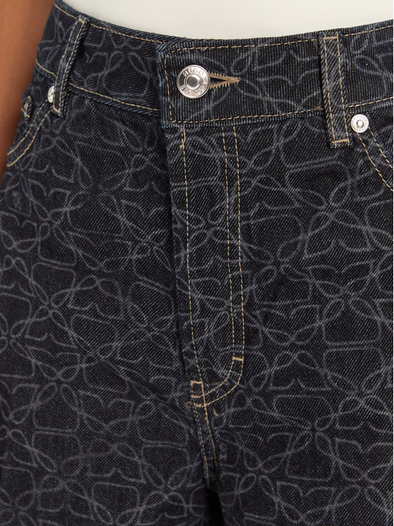 HUGO HUGO Jeans hlače 50541522 Mornarsko modra Wide Leg