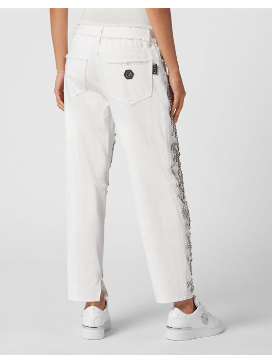 PHILIPP PLEIN PHILIPP PLEIN Jeansy 5493 Biały Mom Fit