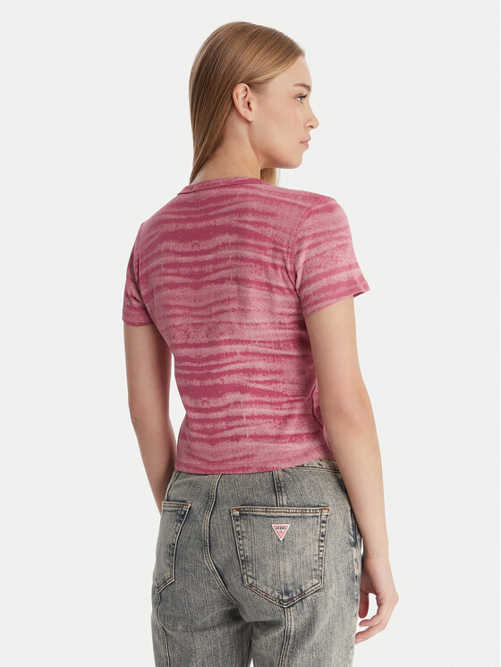 Guess Guess T-Shirt W6RP42 KCTT1 Różowy Regular Fit