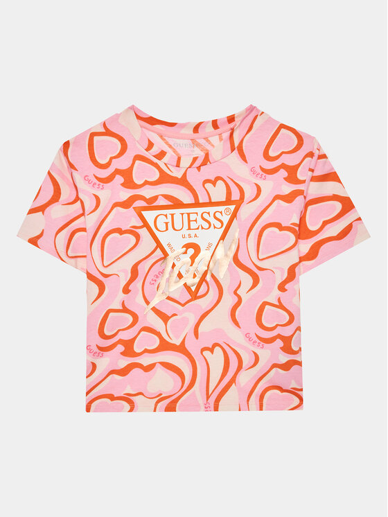 Guess T-shirt J3YI17 K6YW3 Šarena Boxy Fit