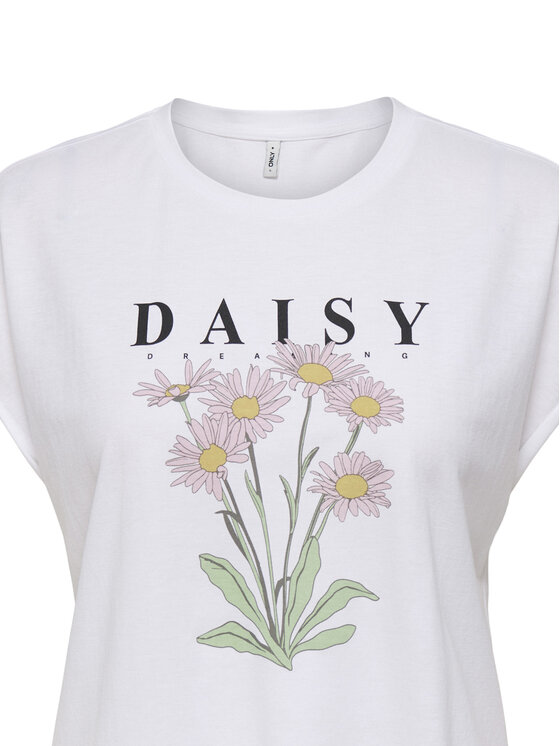 ONLY ONLY T-krekls Jany 15372108 Balts Regular Fit