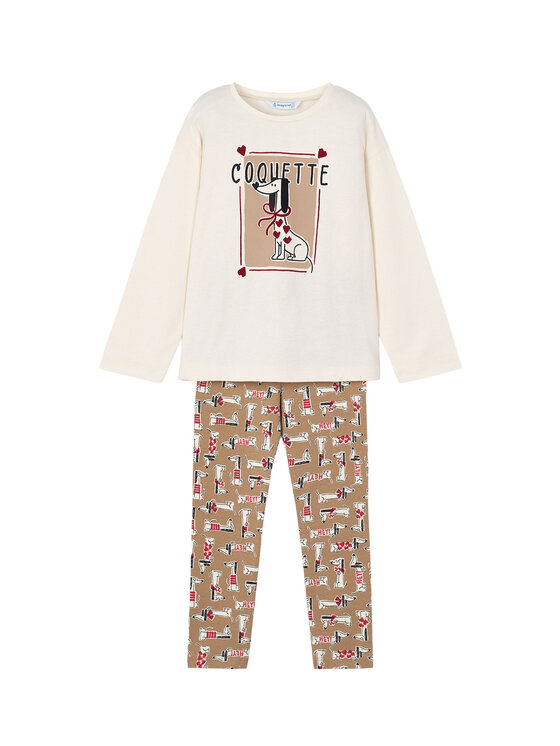 Mayoral Komplet bluzka i legginsy 4719 Khaki Regular Fit