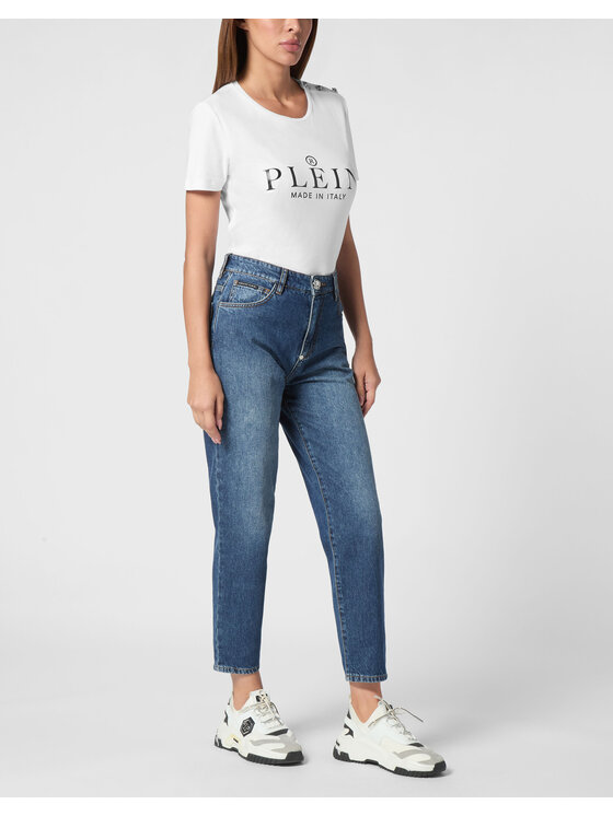 PHILIPP PLEIN PHILIPP PLEIN Jeansy 21705 Błękitny Mom Fit