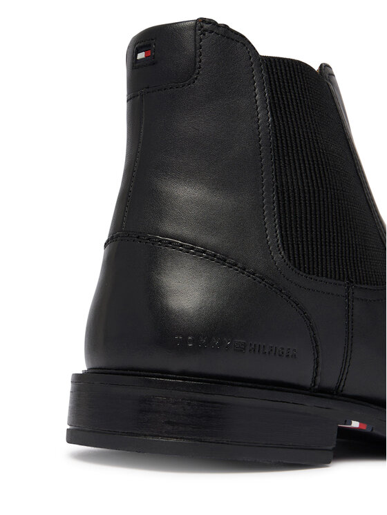 Tommy Hilfiger Tommy Hilfiger Chelsea Corporate Dressy Lth Chelsea FM0FM05935 Nero