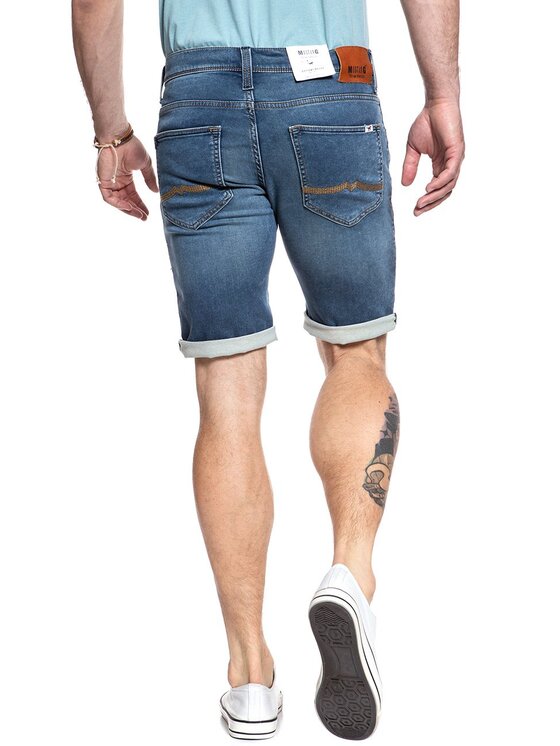 Mustang Mustang Pantaloncini di jeans CHICAGO SHORT Blu Slim Fit
