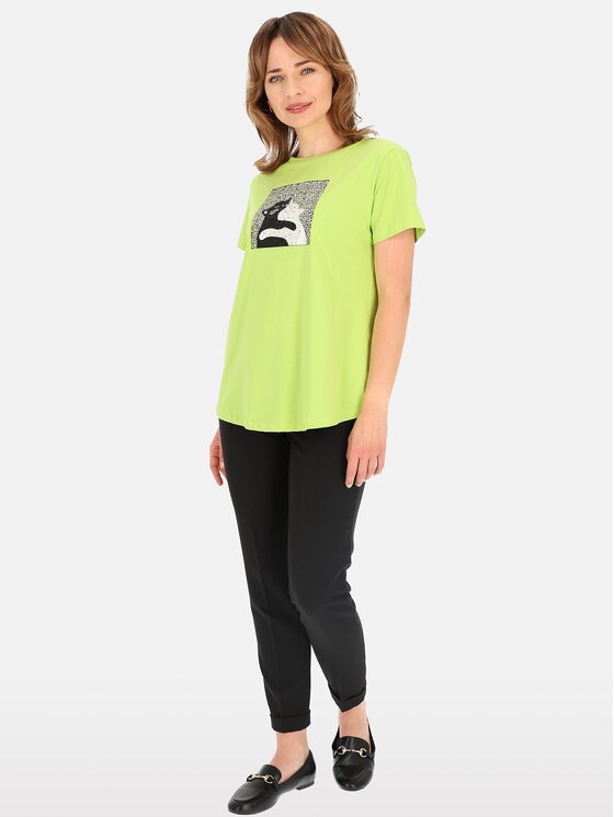 Perso Perso T-Shirt TCE245281F Zelená Regular Fit