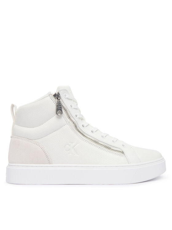 Calvin Klein Calvin Klein Sneakersy Classic Cup Mid Laceup Zip Lth YM0YM01428 Biały