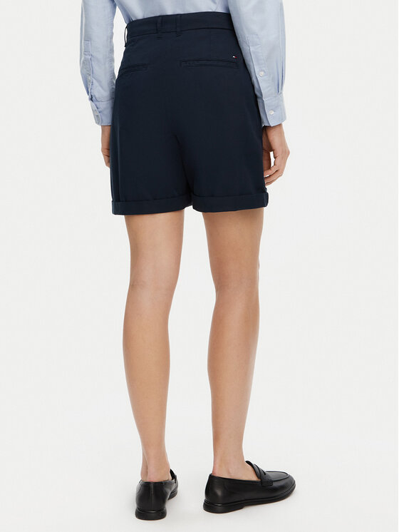 Tommy Hilfiger Tommy Hilfiger Pantalon scurți din material WW0WW42457 Bleumarin Regular Fit