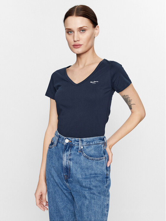 Pepe Jeans T-krekls Corine PL505305 Tumši zils Regular Fit