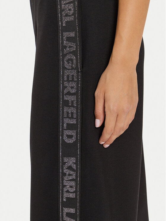 KARL LAGERFELD KARL LAGERFELD Megztos kelnės 246W1010 Juoda Relaxed Fit