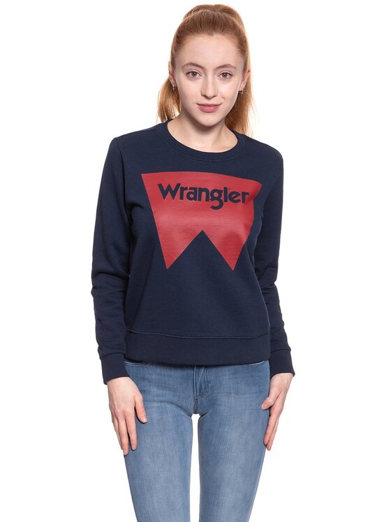Wrangler Wrangler Felpa LOGO CREW Blu Regular Fit