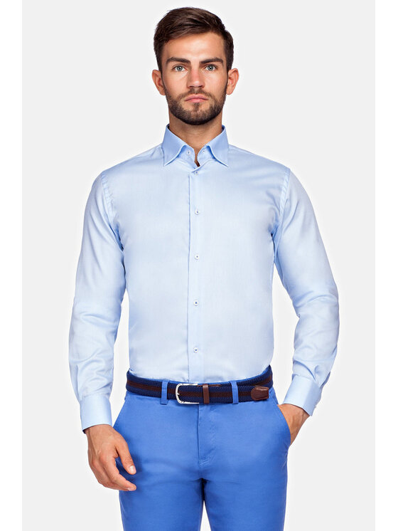 Lancerto Lancerto Koszula Miramar 2 KO051117000294 Błękitny Regular Fit