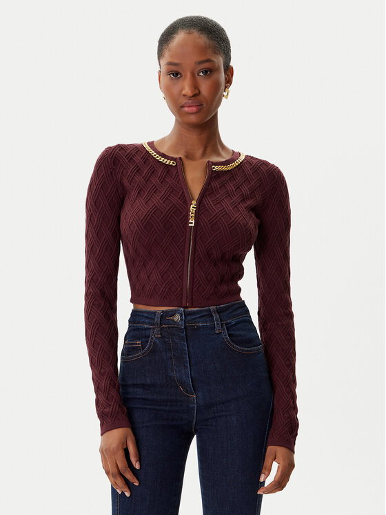 Elisabetta Franchi Elisabetta Franchi Cardigan MK-29B-56E2-V450 Vișiniu Regular Fit