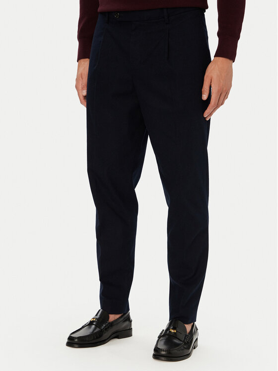 Tommy Hilfiger Pantaloni din material MW0MW45058 Bleumarin Tapered Fit