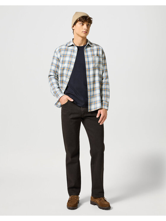 Wrangler Wrangler Camicia 1 PKT INDIGO SHIRT Bianco Regular Fit