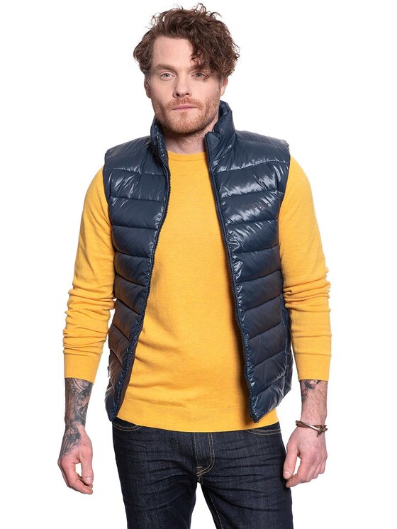 Wrangler Wrangler Smanicato PUFFER VEST Blu Regular Fit